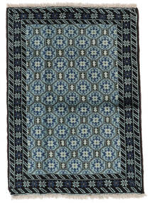 絨毯 バルーチ 82X113 ブラック/ダークターコイズ (ウール, ペルシャ/イラン)
