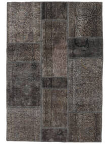 107X156 絨毯 パッチワーク モダン ブラック/茶色 (ウール, ペルシャ/イラン) Carpetvista