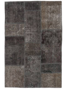 105X160 絨毯 パッチワーク モダン ブラック/茶色 (ウール, ペルシャ/イラン) Carpetvista