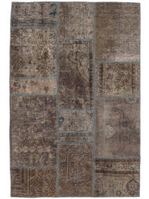 105X154 Patchwork Teppich Moderner Braun/Schwarz (Wolle, Persien/Iran) Carpetvista