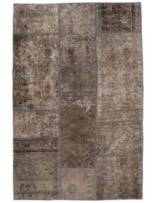 Patchwork Teppich 105X159 Braun/Schwarz Wolle, Persien/Iran Carpetvista
