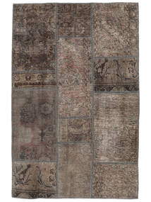 106X161 Patchwork Teppich Moderner Braun/Schwarz (Wolle, Persien/Iran) Carpetvista