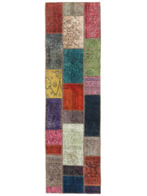  Persischer Patchwork - Persien/Iran Teppich 74X255 Läufer Dunkelrot/Schwarz (Wolle, Persien/Iran)