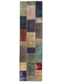 73X257 絨毯 パッチワーク モダン 廊下 カーペット ブラック/茶色 (ウール, ペルシャ/イラン) Carpetvista