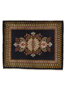  Oriental Keshan Rug 78X94 Black/Brown Wool, Persia/Iran Carpetvista