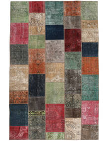  Persischer Patchwork Teppich 201X313 Dunkelrot/Schwarz (Wolle, Persien/Iran)