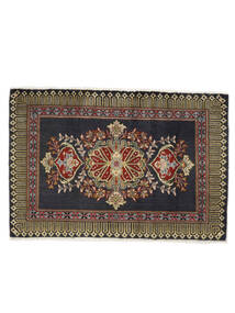 65X95 絨毯 オリエンタル カシャン ブラック/茶色 (ウール, ペルシャ/イラン) Carpetvista