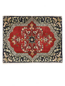 Tapete Oriental Kashan 76X99 Preto/Vermelho Escuro (Lã, Pérsia/Irão)
