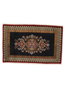 66X105 絨毯 オリエンタル カシャン ブラック/茶色 (ウール, ペルシャ/イラン) Carpetvista