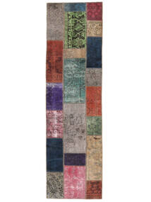  Persischer Patchwork Teppich 74X256 Läufer Braun/Schwarz (Wolle, Persien/Iran)