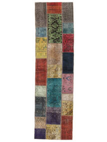  Patchwork Rug 73X263 Vintage Persian Wool Brown/Black Small Carpetvista