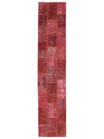 Tapete Persa Patchwork 84X405 Passadeira Vermelho Escuro (Lã, Pérsia/Irão)