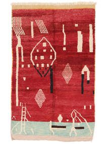 158X262 絨毯 Berber Moroccan - Mid Atlas モダン ダークレッド/ベージュ (ウール, モロッコ) Carpetvista