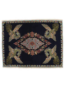  Orientalischer Keshan Teppich 77X99 Schwarz/Braun Wolle, Persien/Iran Carpetvista