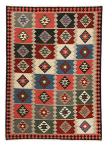 絨毯 キリム ファーシュ 204X293 ダークレッド/ブラック (ウール, ペルシャ/イラン)