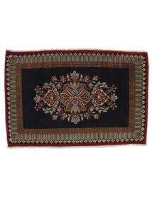 67X101 絨毯 オリエンタル カシャン ブラック/茶色 (ウール, ペルシャ/イラン) Carpetvista