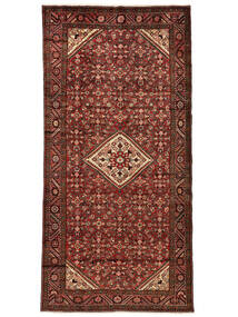 156X320 絨毯 オリエンタル ホセイナバード 廊下 カーペット ダークレッド/ブラック (ウール, ペルシャ/イラン) Carpetvista