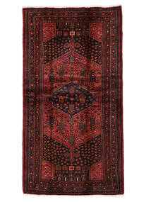  Hamadan Rug 108X201 Persian Wool Black/Dark Red Small Carpetvista