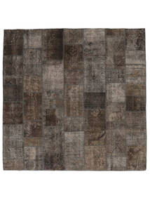 254X255 絨毯 パッチワーク モダン 正方形 ブラック/茶色 大きな (ウール, ペルシャ/イラン) Carpetvista