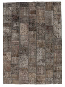 絨毯 パッチワーク 256X359 茶色/ブラック 大きな (ウール, ペルシャ/イラン)