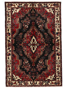 159X240 Hamadan Vloerkleed Oosters Zwart/Donkerrood (Wol, Perzië/Iran) Carpetvista