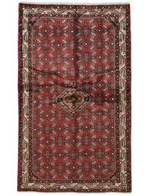 絨毯 ペルシャ ホセイナバード 124X206 ブラック/ダークレッド (ウール, ペルシャ/イラン)