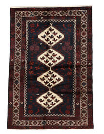  131X187 Hamadan Vloerkleed Zwart/Bruin Perzië/Iran Carpetvista