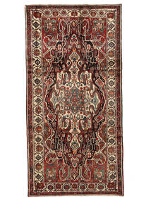 161X320 Bachtiar Teppich Orientalischer Läufer Schwarz/Dunkelrot (Wolle, Persien/Iran) Carpetvista