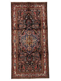 絨毯 オリエンタル ナハバンド 156X316 廊下 カーペット ブラック/ダークレッド (ウール, ペルシャ/イラン)