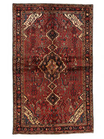  Persischer Hamadan Teppich 132X211 Schwarz/Dunkelrot (Wolle, Persien/Iran)