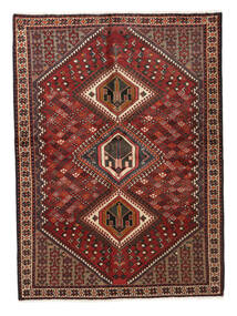 Hamadan Teppich 142X198 Dunkelrot/Schwarz Wolle, Persien/Iran Carpetvista
