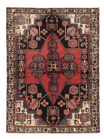 151X206 Tapete Oriental Hamadã Preto/Vermelho Escuro (Lã, Pérsia/Irão) Carpetvista
