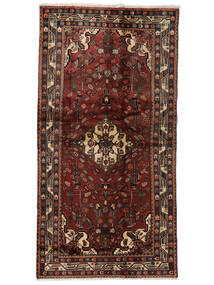 絨毯 オリエンタル ハマダン 132X250 ブラック/ダークレッド (ウール, ペルシャ/イラン)