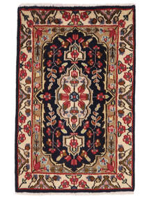 58X89 絨毯 オリエンタル ケルマン ブラック/ダークレッド (ウール, ペルシャ/イラン) Carpetvista