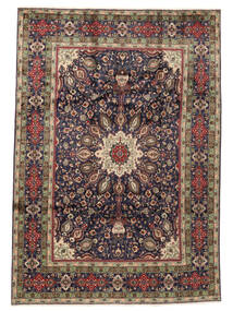 247X350 絨毯 タブリーズ オリエンタル ブラック/茶色 (ウール, ペルシャ/イラン) Carpetvista