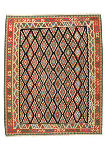 絨毯 キリム ファーシュ 316X380 ダークレッド/ブラック 大きな (ウール, ペルシャ/イラン)