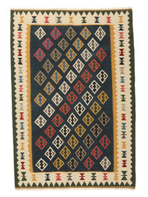 絨毯 ペルシャ キリム ファーシュ 204X300 黒/茶 (ウール, ペルシャ/イラン)