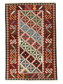 197X306 Tapis D'orient Kilim Fars Rouge Foncé/Noir (Laine, Perse/Iran) Carpetvista