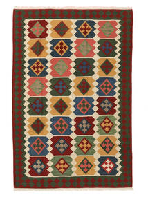 絨毯 ペルシャ キリム ファーシュ 198X303 ブラック/ダークレッド (ウール, ペルシャ/イラン)
