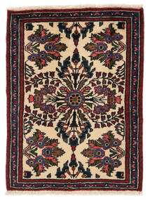  Persischer Mehraban Teppich 62X84 Schwarz/Dunkelrot (Wolle, Persien/Iran)