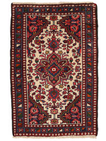  63X94 Asadabad Teppe Svart/Mørk Rød Persia/Iran Carpetvista