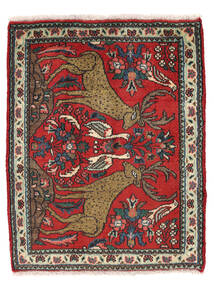 Hamadan Teppich 71X90 Dunkelrot/Schwarz Wolle, Persien/Iran Carpetvista
