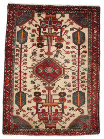  Orientalischer Asadabad Teppich 68X91 Schwarz/Dunkelrot Wolle, Persien/Iran Carpetvista