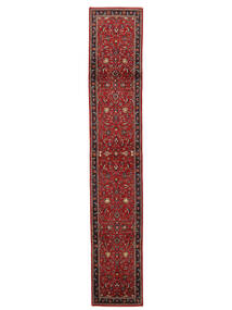 Tapis Persan Sarough 79X435 De Couloir Rouge Foncé/Noir (Laine, Perse/Iran)