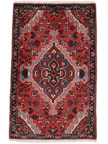 絨毯 オリエンタル アサダバード 71X112 ダークレッド/ブラック (ウール, ペルシャ/イラン)