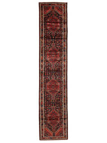 90X438 Hamadan Rug Oriental Runner
 Black/Dark Red (Wool, Persia/Iran) Carpetvista