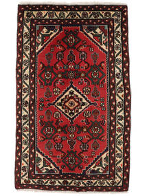 絨毯 オリエンタル アサダバード 61X100 ブラック/ダークレッド (ウール, ペルシャ/イラン)
