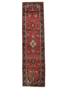 絨毯 オリエンタル アサダバード 86X324 廊下 カーペット ブラック/ダークレッド (ウール, ペルシャ/イラン)