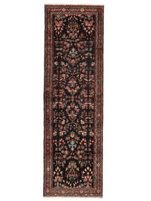 絨毯 ハマダン 89X288 廊下 カーペット ブラック/ダークレッド (ウール, ペルシャ/イラン)