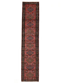 絨毯 ペルシャ マラバン 88X395 廊下 カーペット ブラック/ダークレッド (ウール, ペルシャ/イラン)